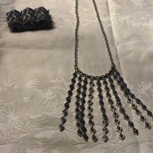 Silver costume jewelry set